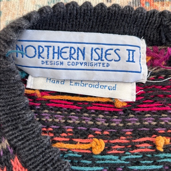 Vintage Northern Isles Retro Crewneck Sweater Sz 2XL Hand Embroider Cottagecore - Picture 11 of 14